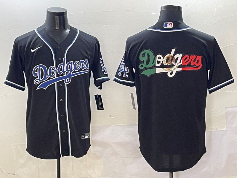 Men Los Angeles Dodgers Blank Black Three generations Nike 2025 MLB Jersey style 7